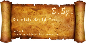 Detrich Szilárd névjegykártya